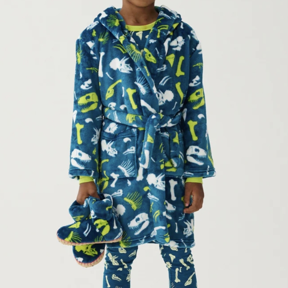 Hatley Fleece Robe In Dinosaur Or Cat Print